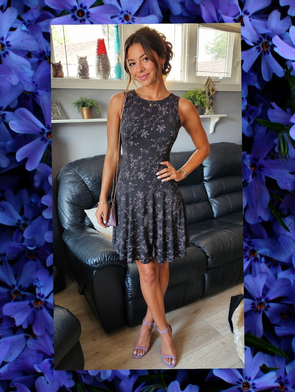 Tradition Vintage 90s Sleeveless Floral Drop Waist Knit Dress XS